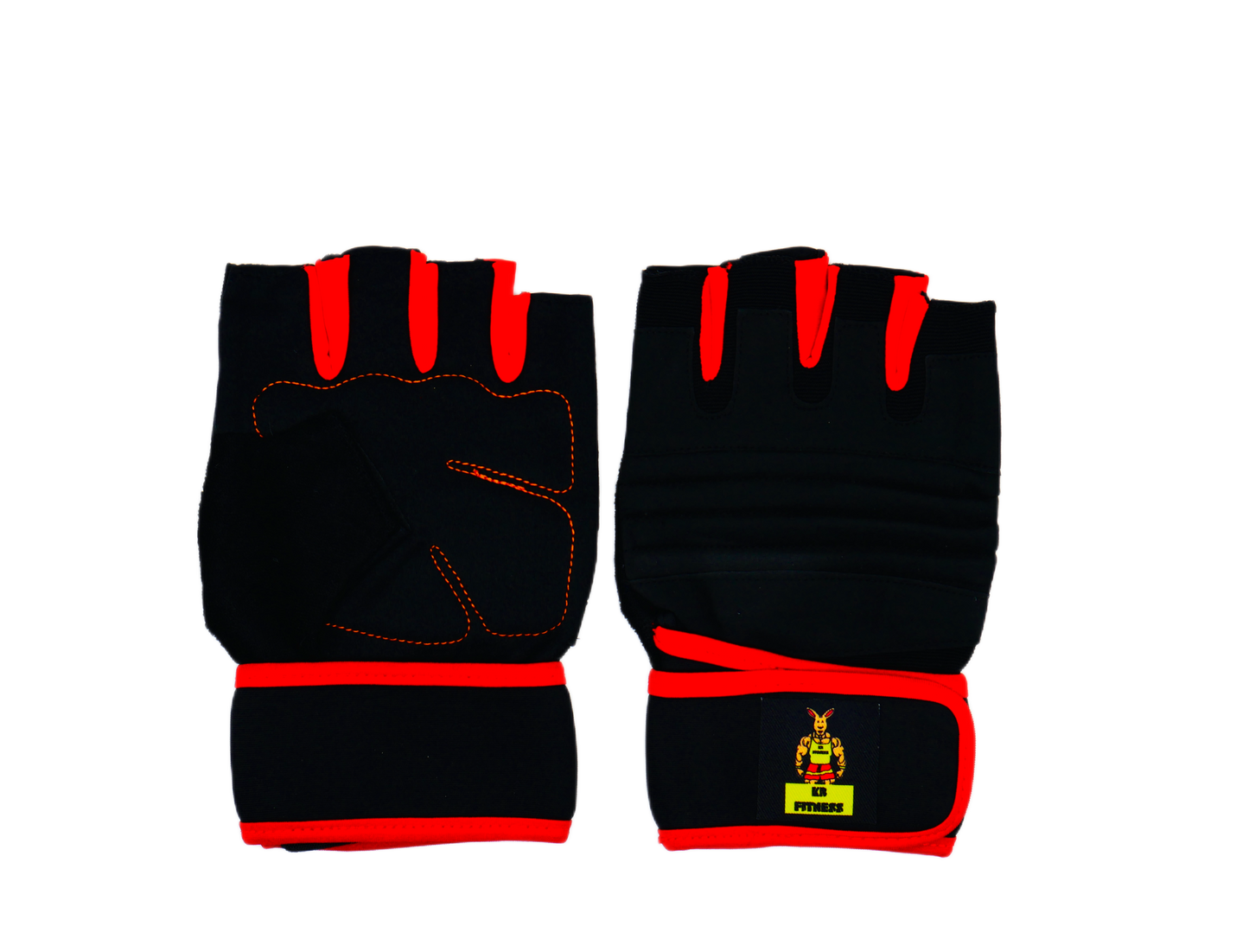 Kangaroo Built Fitness Half Finger Weightlifting Gloves Red