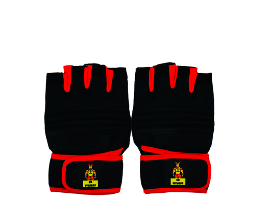 Kangaroo Built Fitness Half Finger Weightlifting Gloves Red