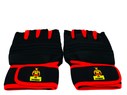 Kangaroo Built Fitness Half Finger Weightlifting Gloves Red